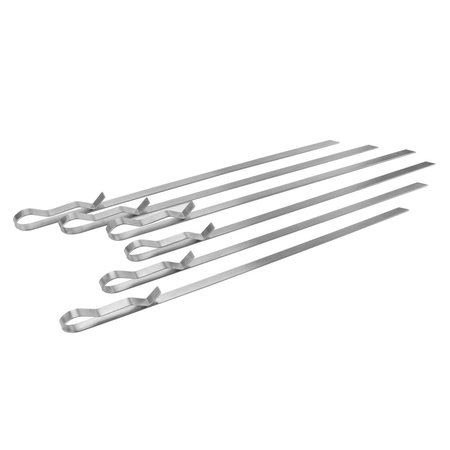 TEPEE SUPPLIES 17 in. Stainless Steel Reusable Barbecue Grilling Skewers - Set of 6 TE2185309